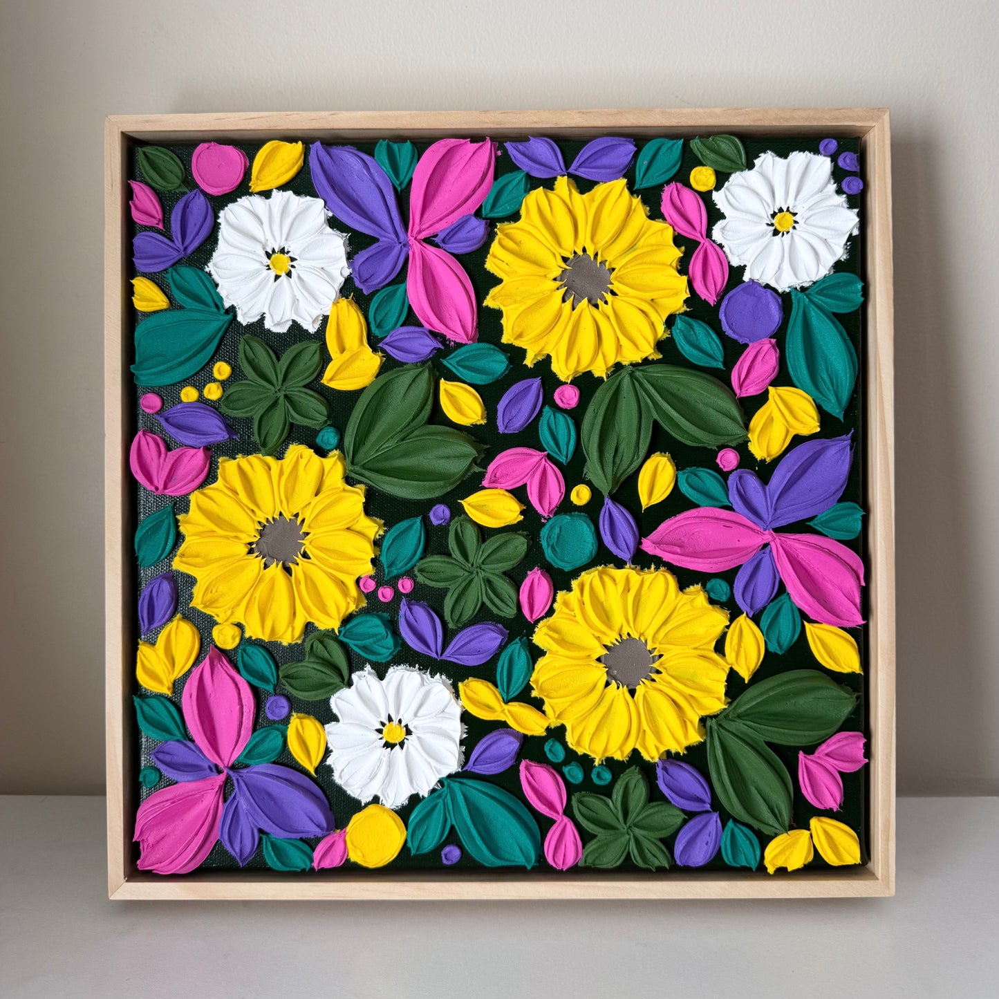 "Posey" 30x30cm - Framed